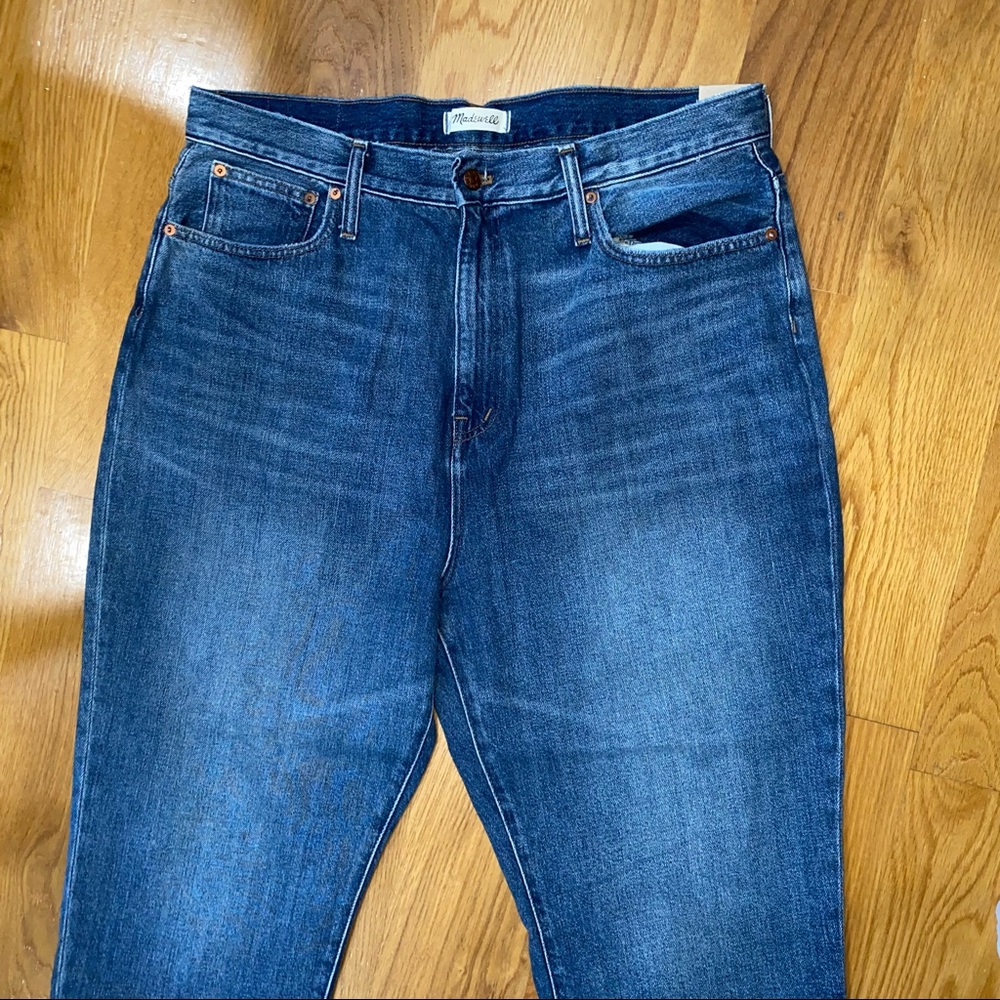 NWT Madewell Mom Jean High rise straight Denim Jeans 34 Downey Wash AG375 - Picture 3 of 16